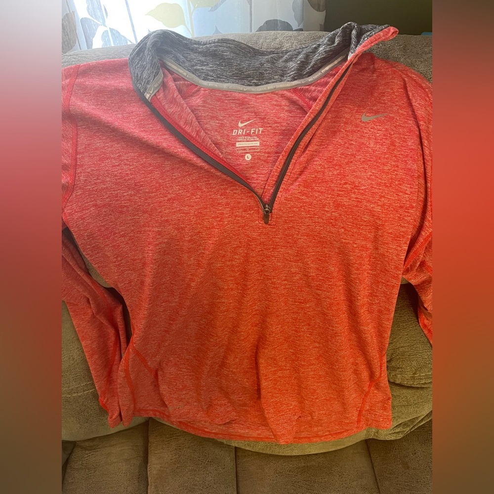Nike Dri-fit quarter zip pullover Coral like new